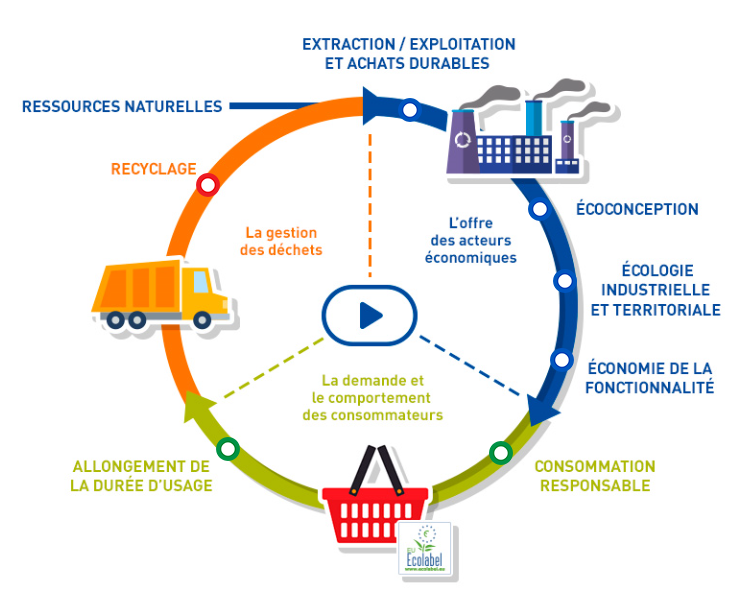 Logo Infographie ADEME économie circulaire.